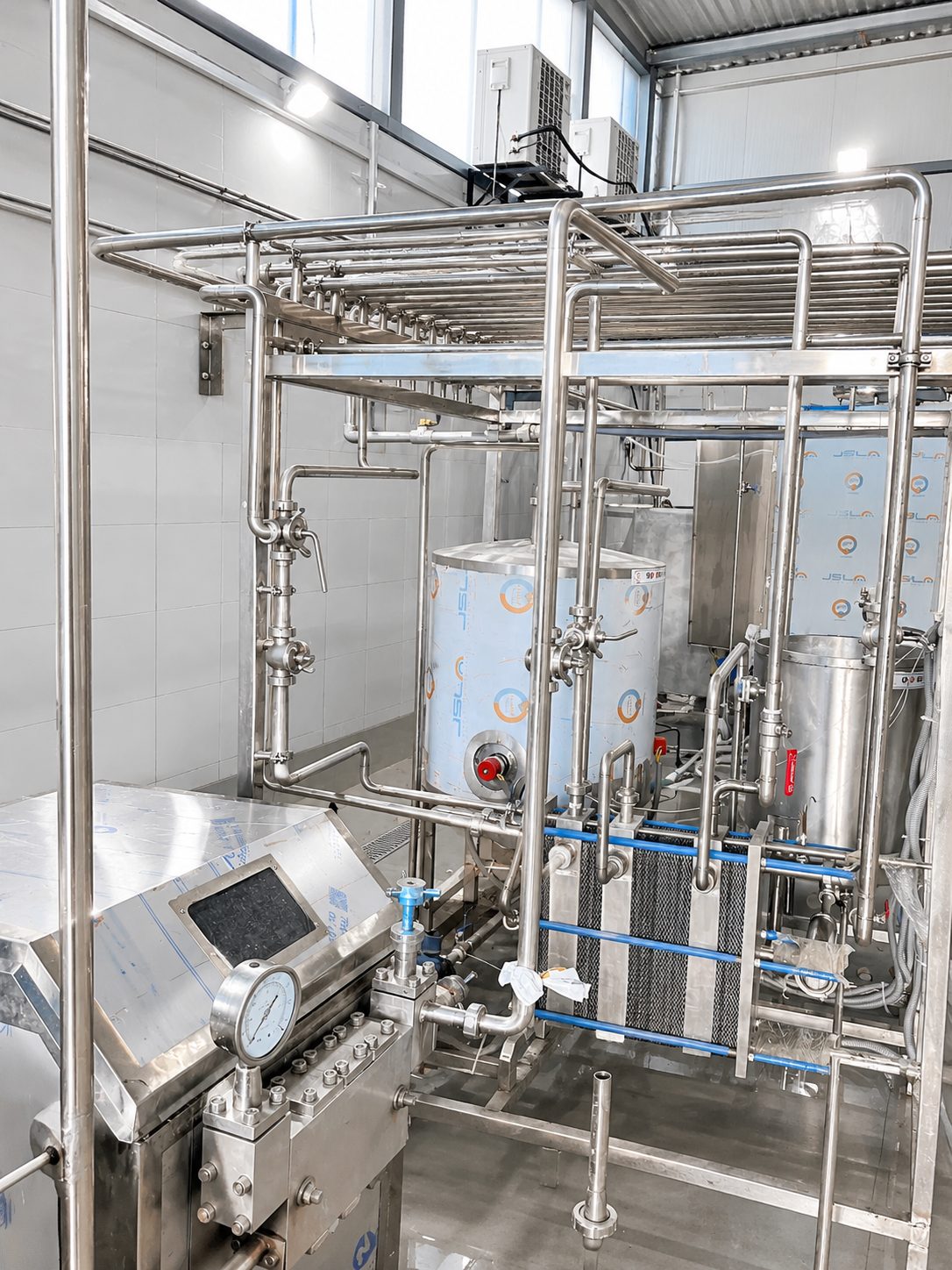 Stainless-steel milk processing plant
